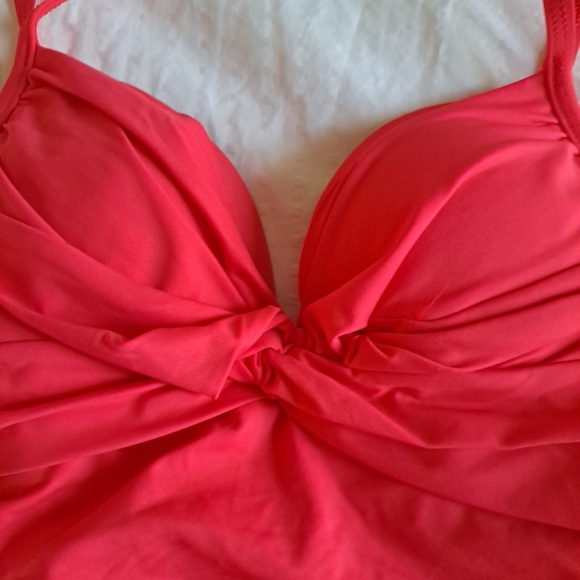 Boston Proper Bathing Suit Corral Red Size  4 EUC Excellent Quality Super Soft - Picture 4 of 6